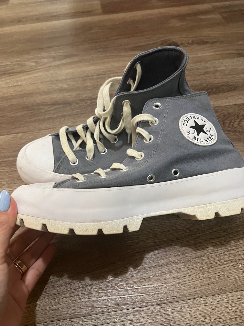 CONVERSE~Lugged Chuck Taylor Steel Blue Platform SHOES SIZE 8